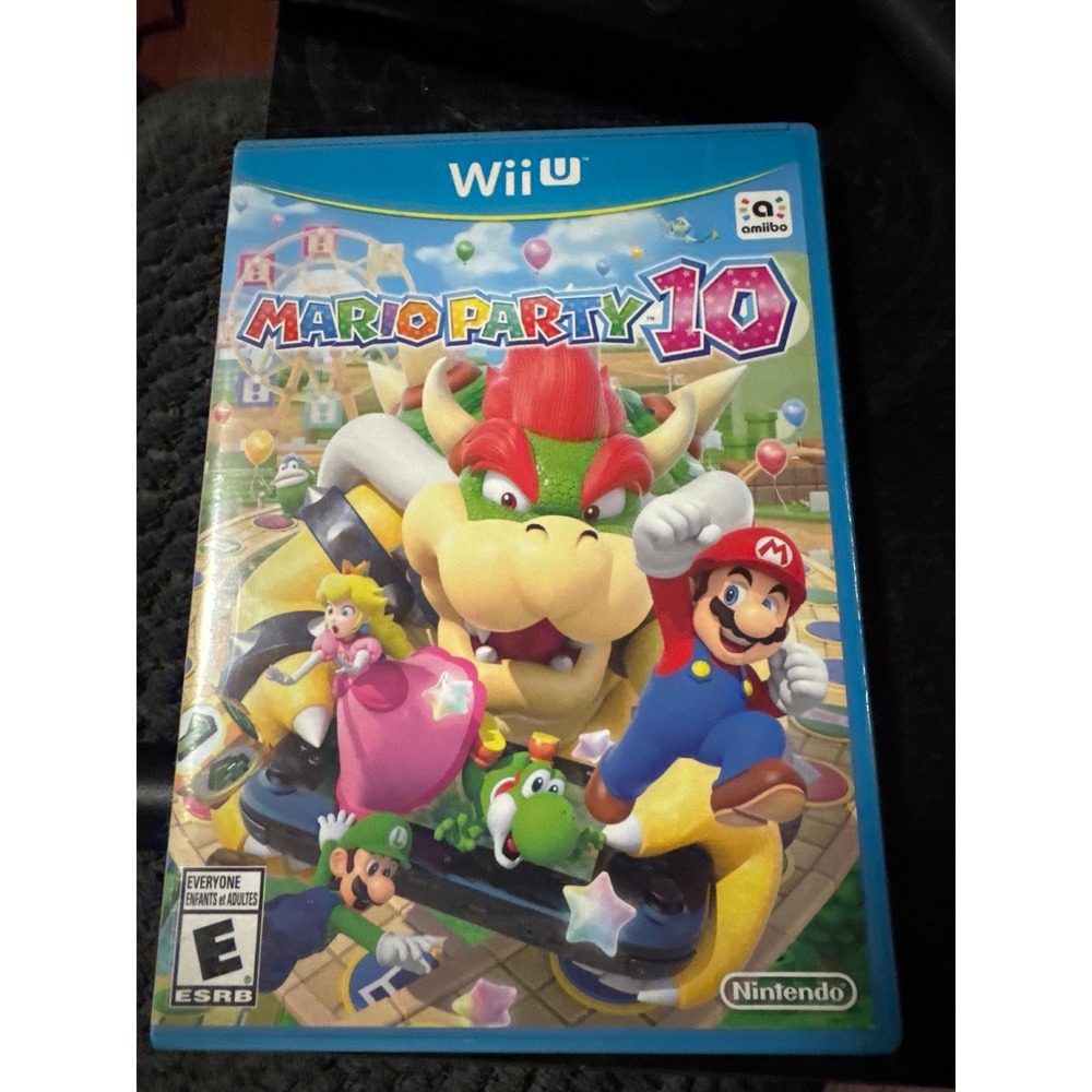 Nintendo Mario Party 10 Wii U Game Blue Case Excellent Amiibo‎ Support Mario
